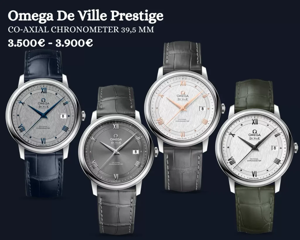 Varios modelos Omega De Ville Prestige de 39,5mm con correa de piel